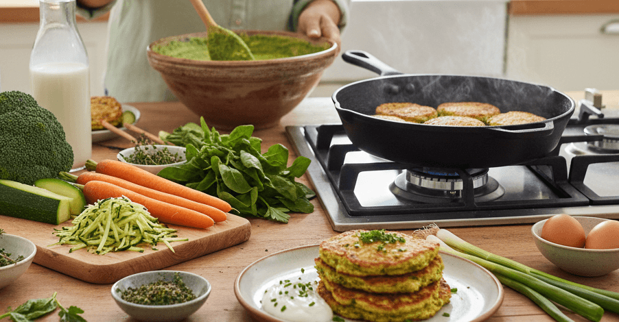 pancakes salés, aux légumes