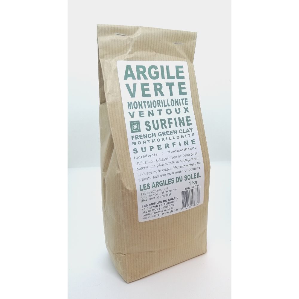 Argile verte surfine montmorillonite ventoux 1kg