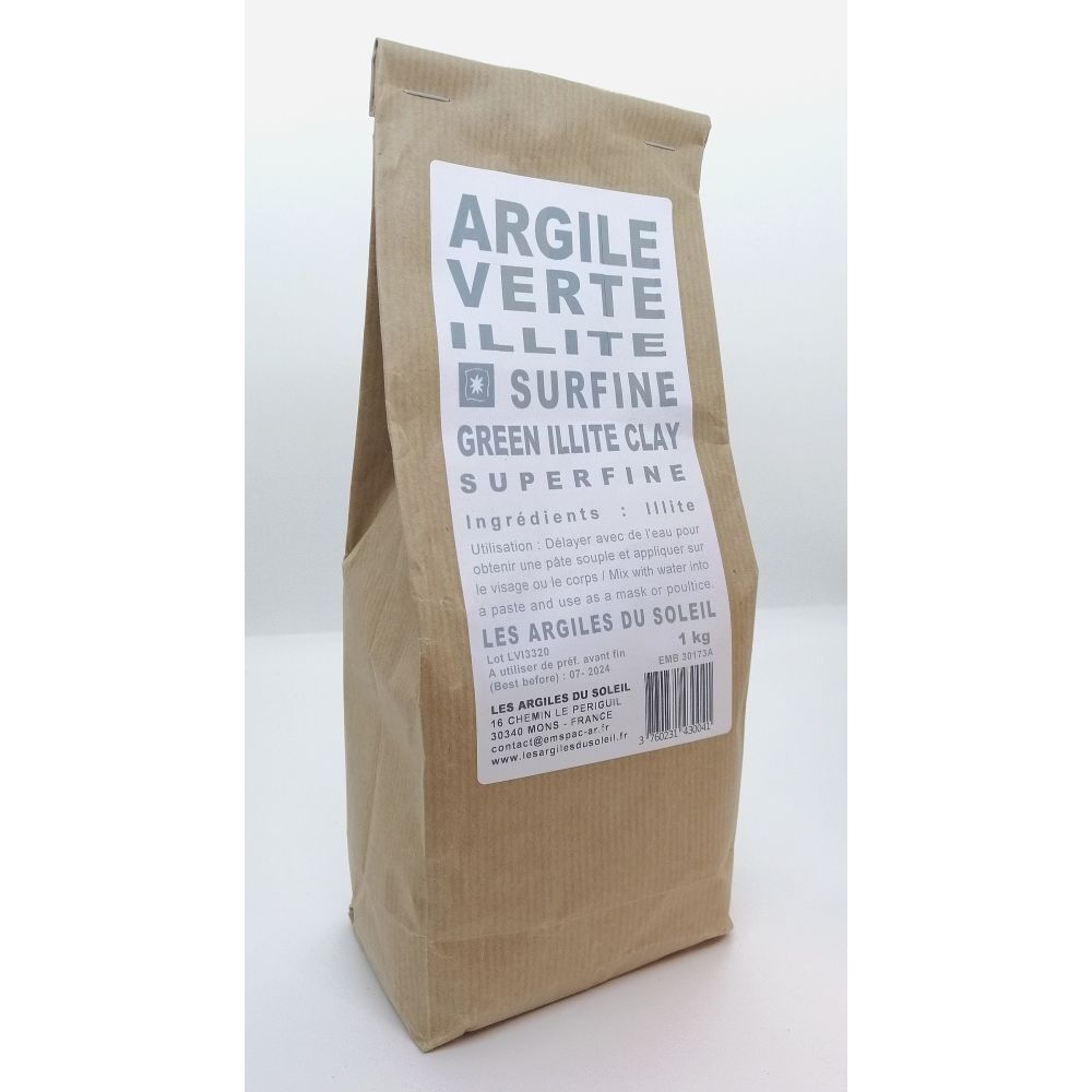 Argile verte surfine illite 1kg