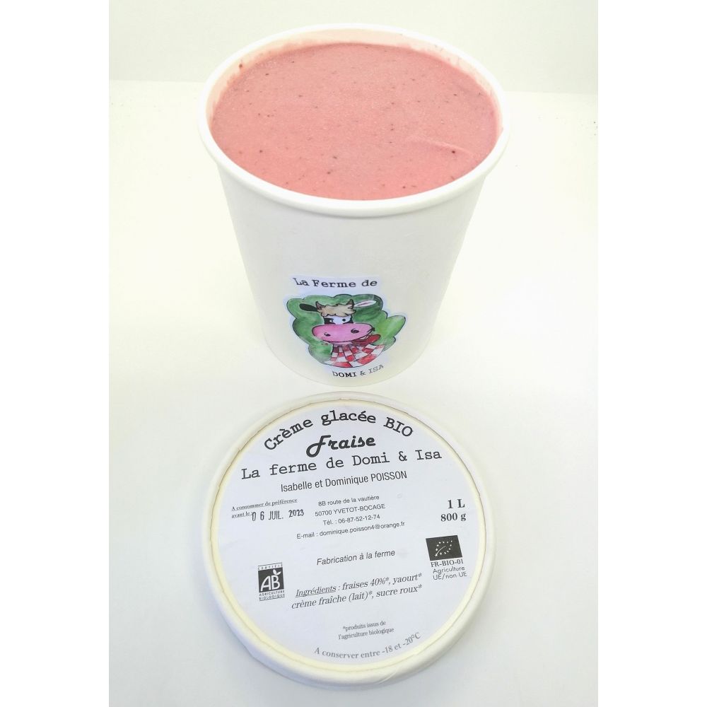 Glace fraise 1L BIO*