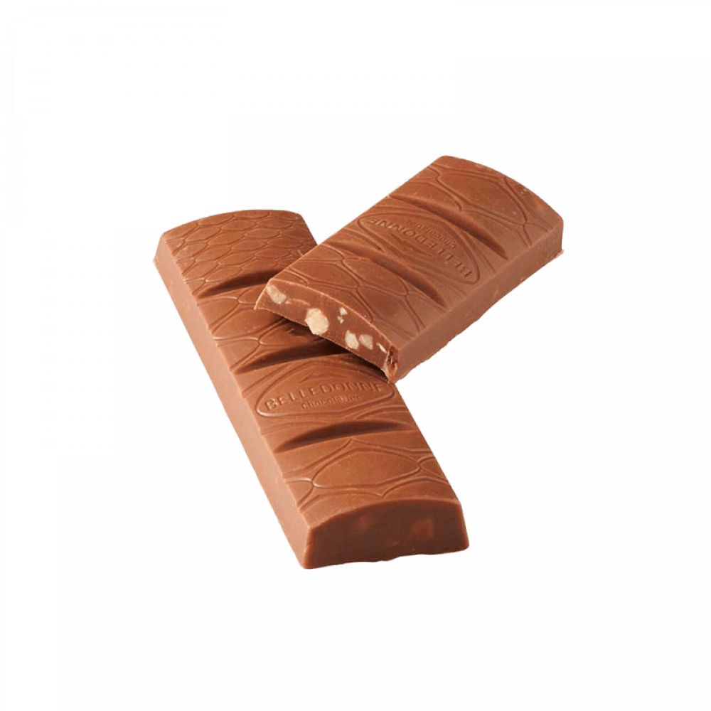 Barres chocolat lait noisette BIO*. 34,90€/kg