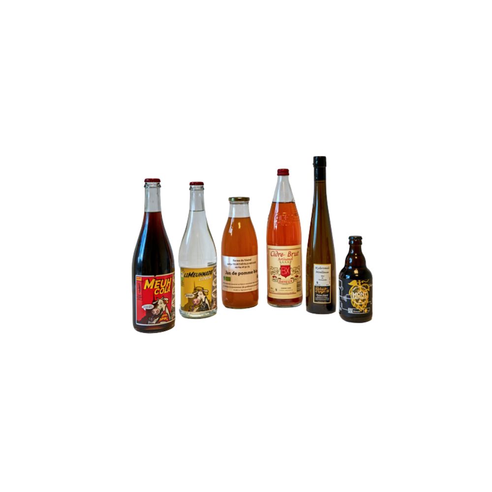 Assortiment de boissons normandes