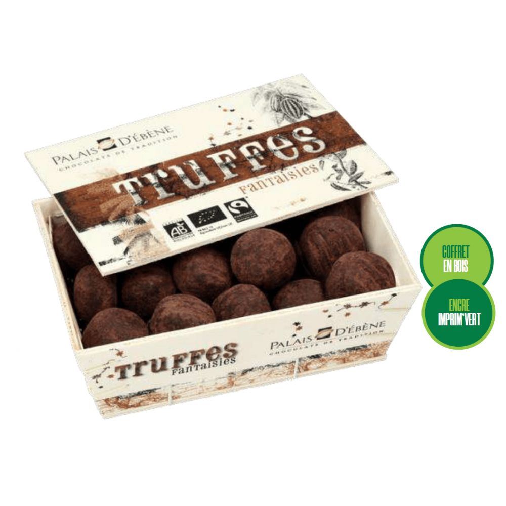 Truffes chocolat BIO* coffret bois 130g