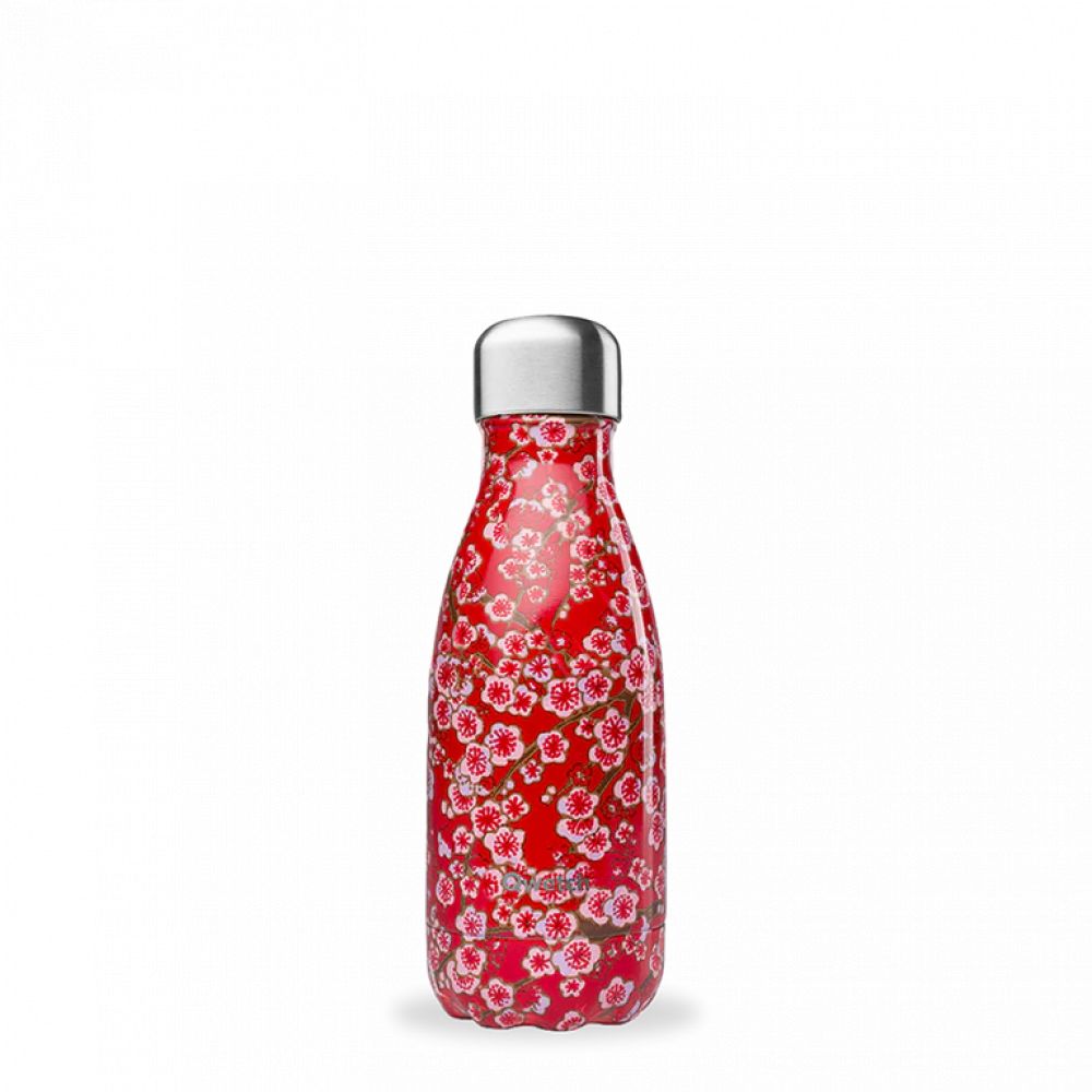 Gourde bouteille isotherme rouge flowers 260ml
