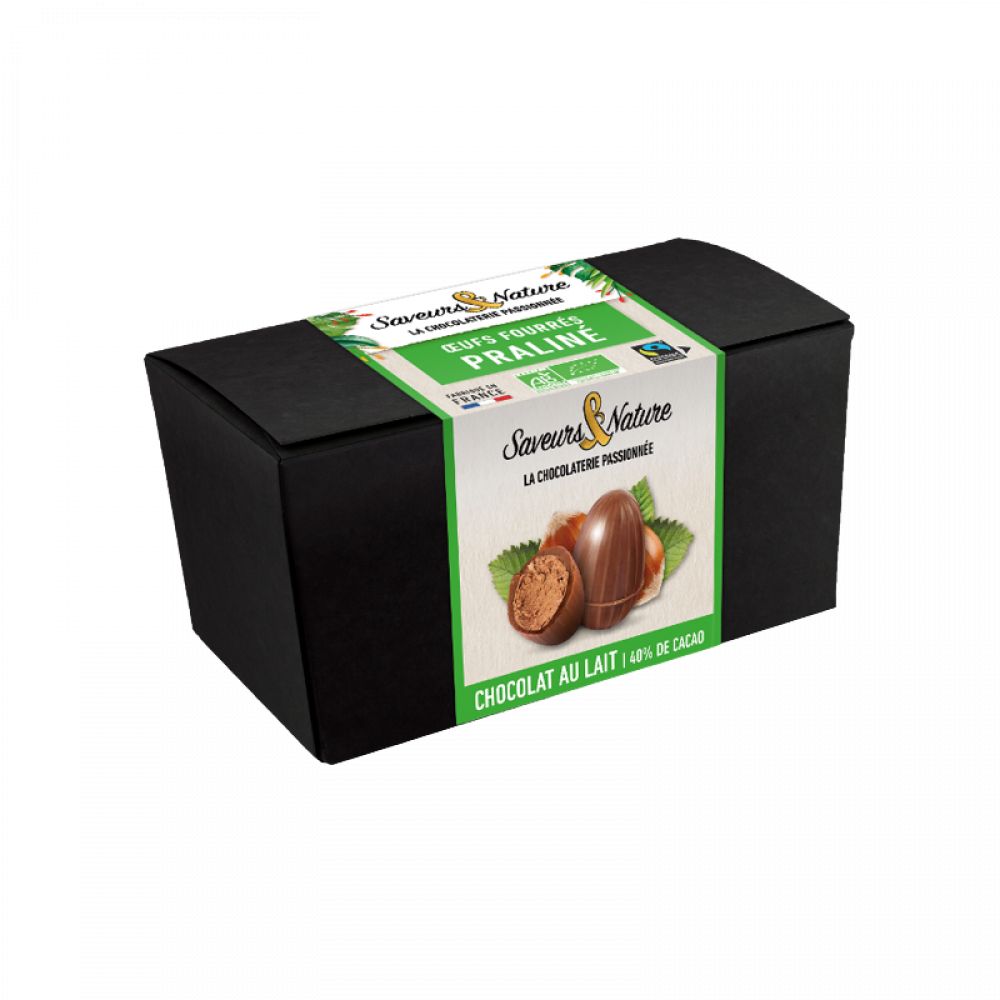 œufs pralinés lait BIO Ballotin 160g