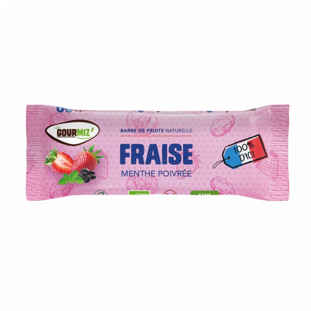 Barre énergétique fraise menthe poivrée BIO