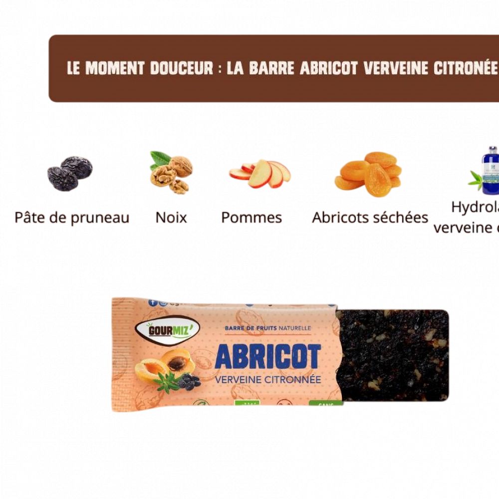Barre énergétique abricot verveine Citronnée BIO