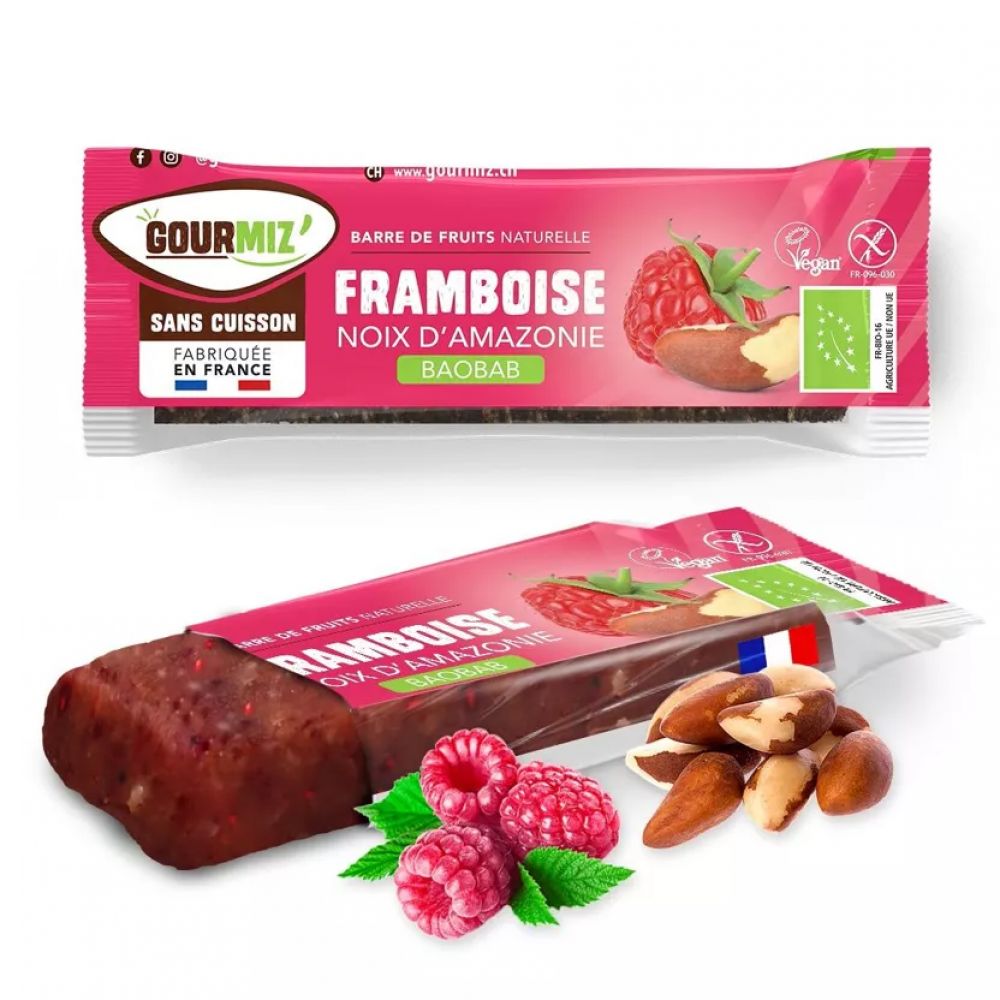 Barre énergétique framboise noix d'Amazonie BIO