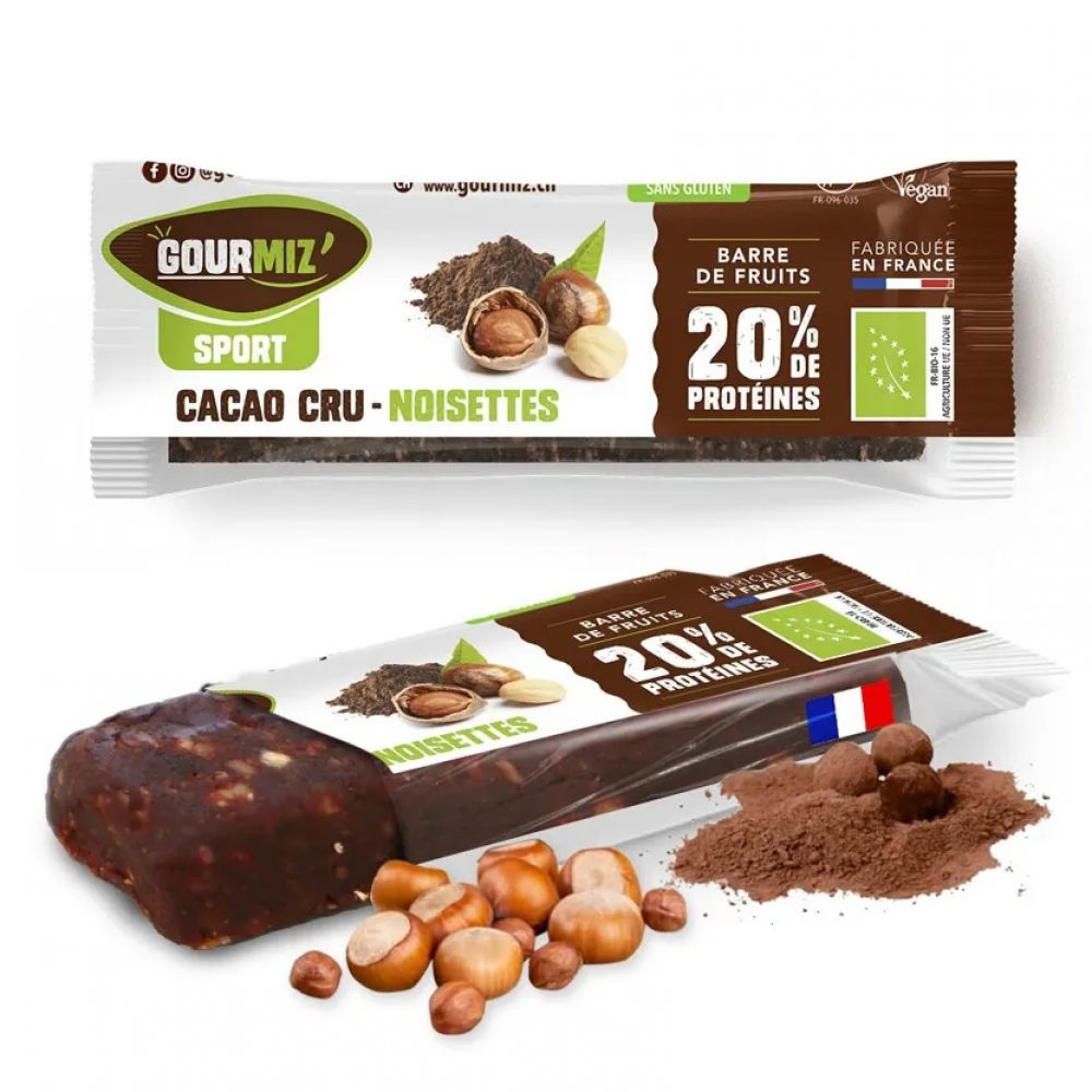 Barre protéinée fruits cacao cru noisette BIO