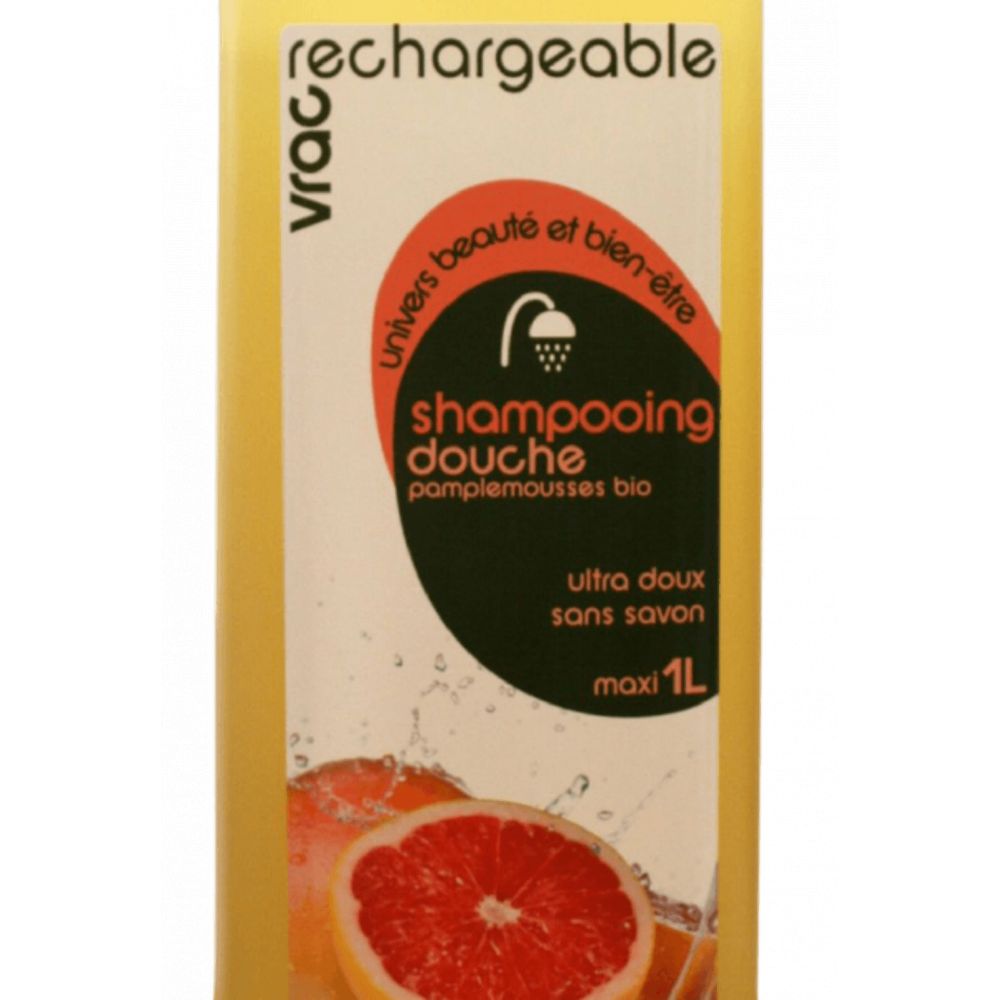 Shampoing douche, recharge, parfum pamplemousse BIO  . 9,90€/kg