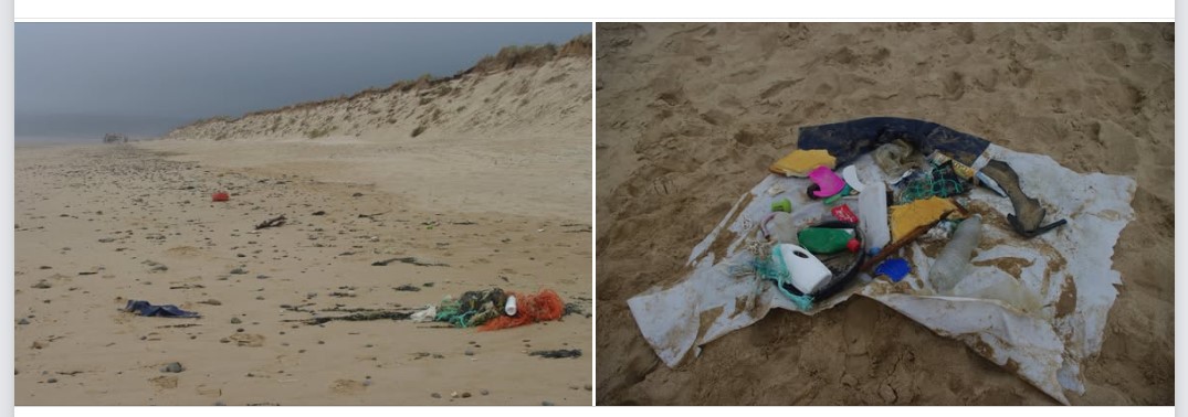ramassage de déchets sur la plage de Biville en Normandie