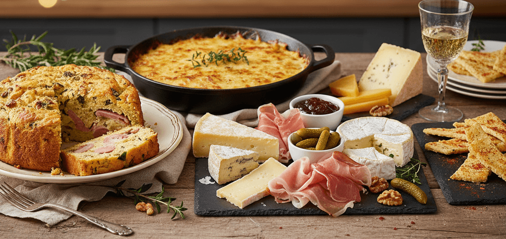 4 plats avec restes fromage et charcuterie