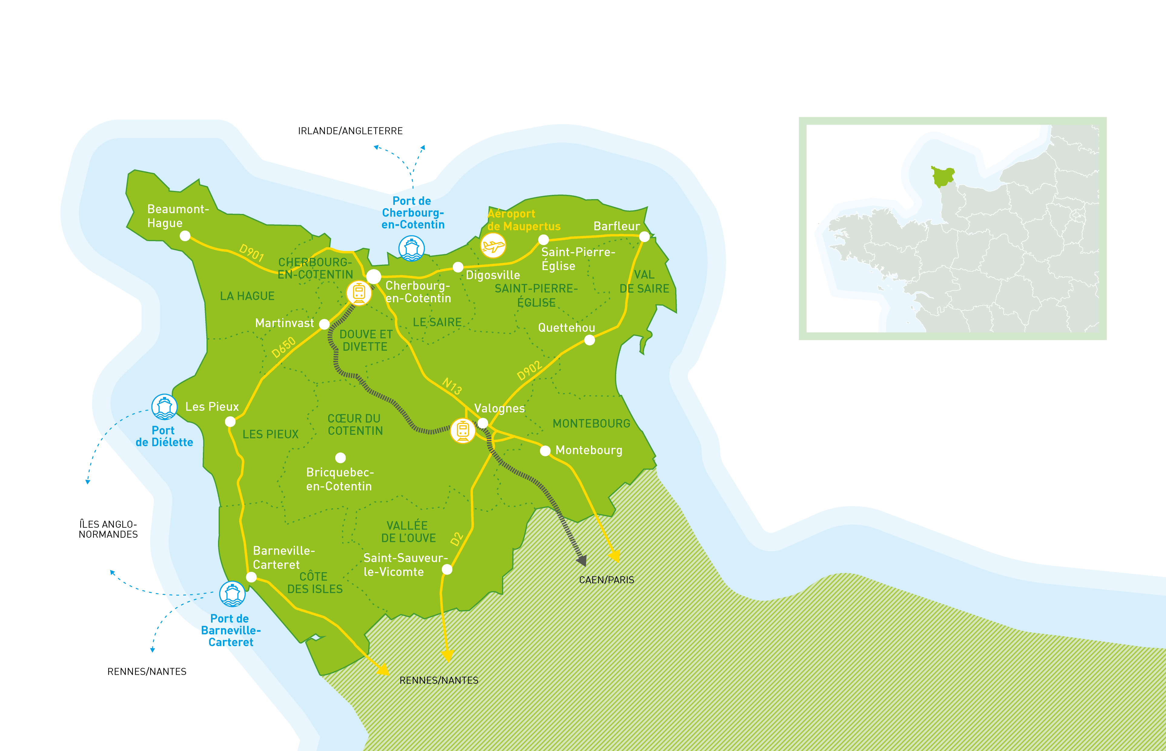 carte agglomération du cotentin