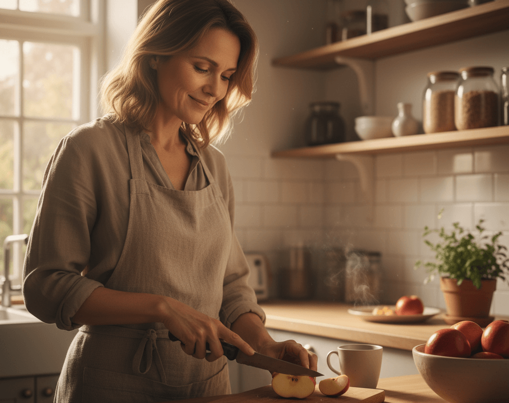 cuisiner les pommes et savourer ce moment
