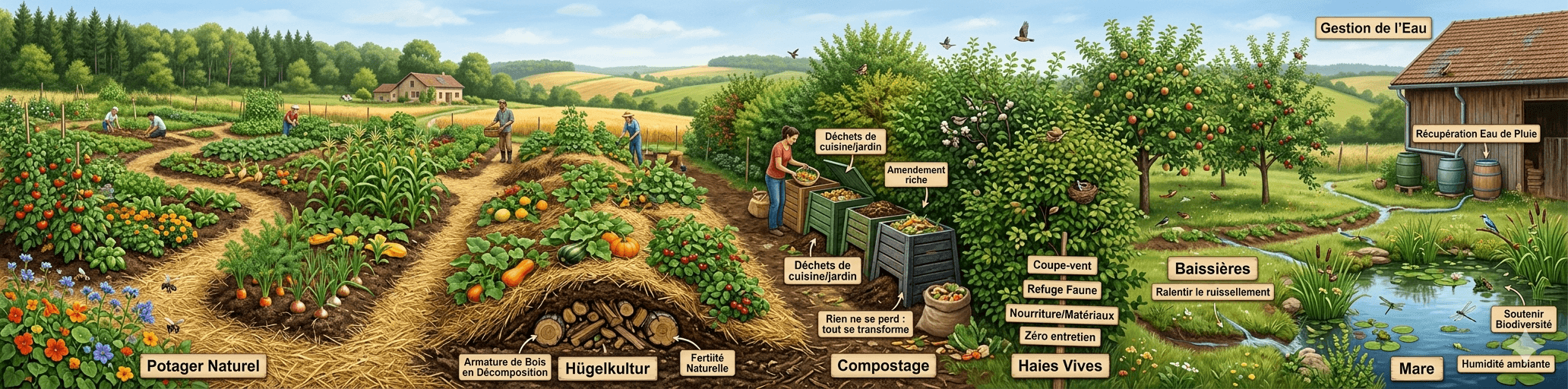 &eacute;l&eacute;ments cl&eacute;s du design en permaculture