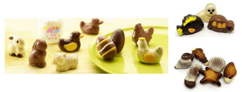 chocolats figurines de Pâques