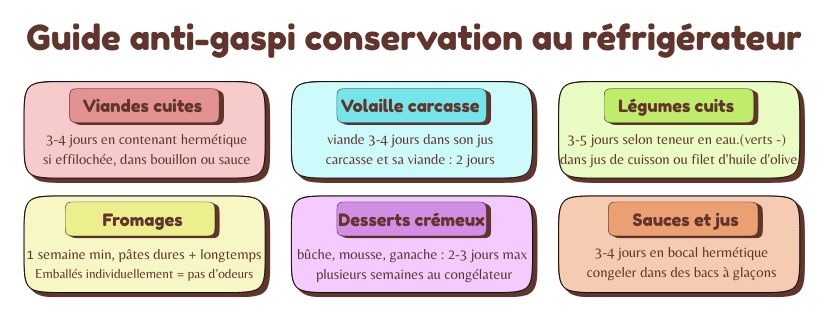 guide de conservation aliments au refrigerateur