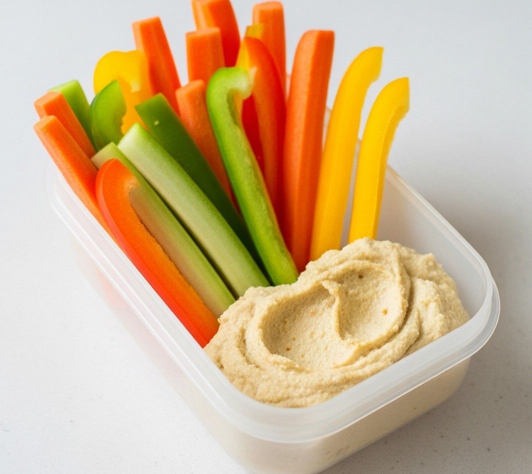 houmous et crudités : une collation saine salée et protéinée