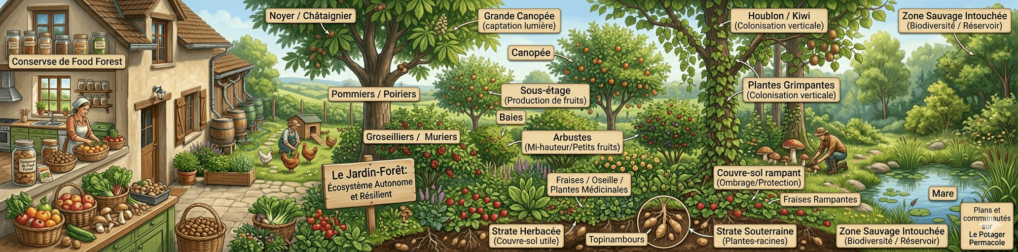 un jardin for&ecirc;t en permaculture