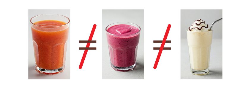 jus de fruits, smoothies, milkshakes : des boissons différentes