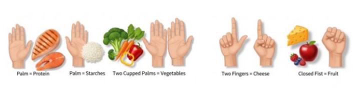 méthode de la main pour une assiette équilibrée