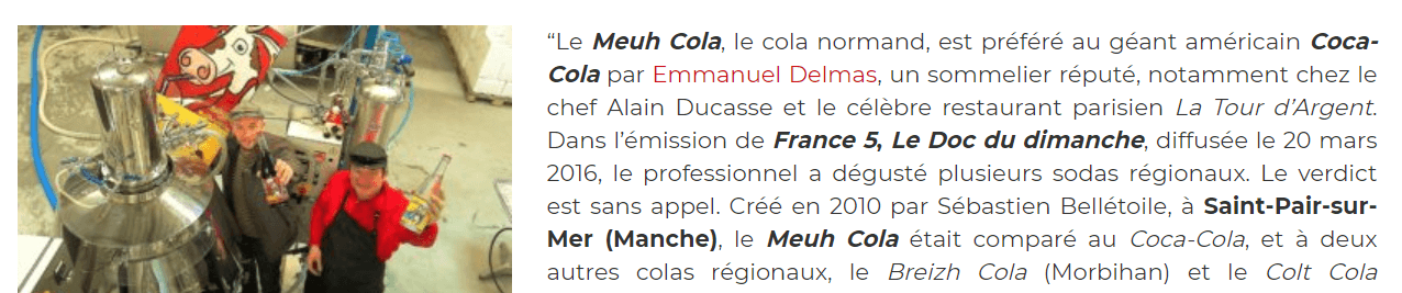 le sommelier préfère le soda normand