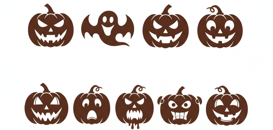 exemples découpe citrouille Halloween