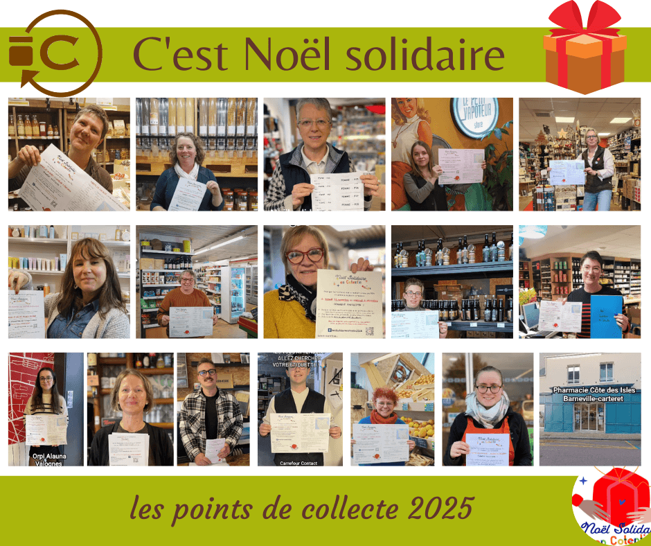 points de collecte Noel solidaire Cotentin