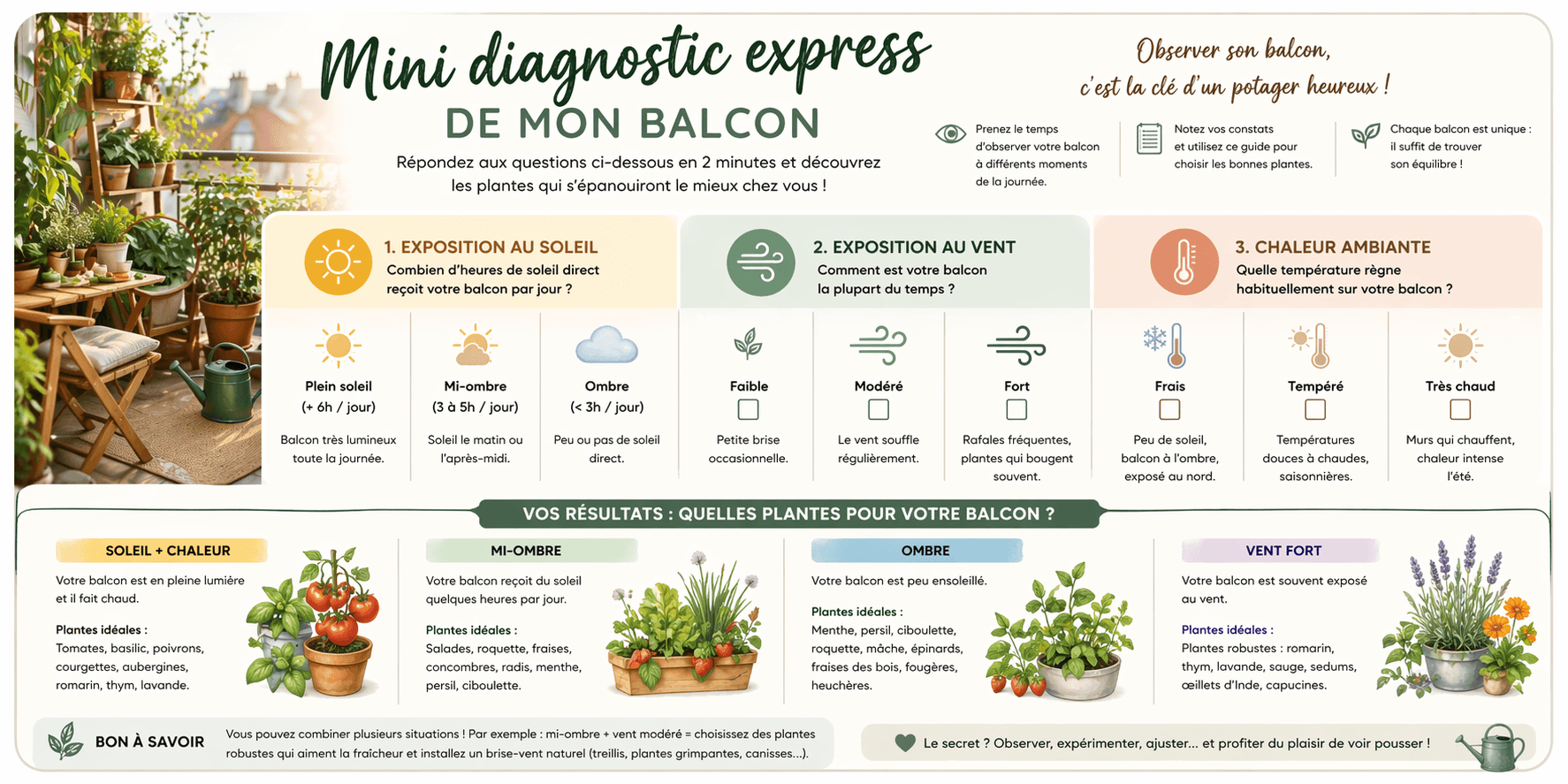 diagnostic plantes adapt&eacute;es &agrave; votre balcon