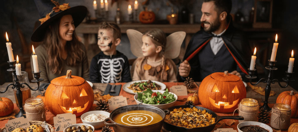 table et repas ambiance Halloween