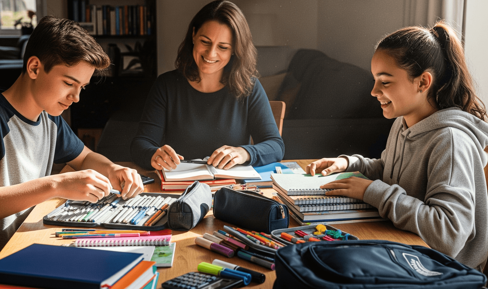 le tri des fournitures scolaires en famille : un moment partagé