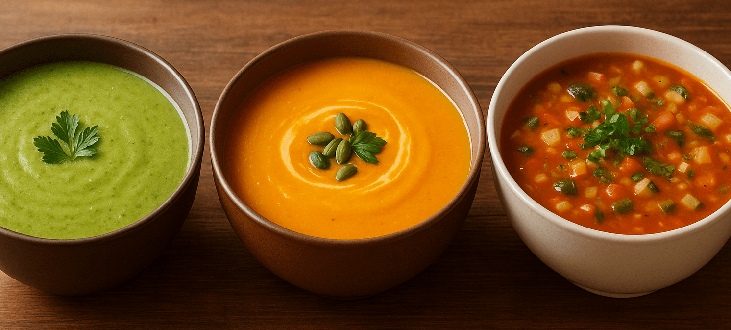 velouté de légumes, de potimarron, ou minestrone
