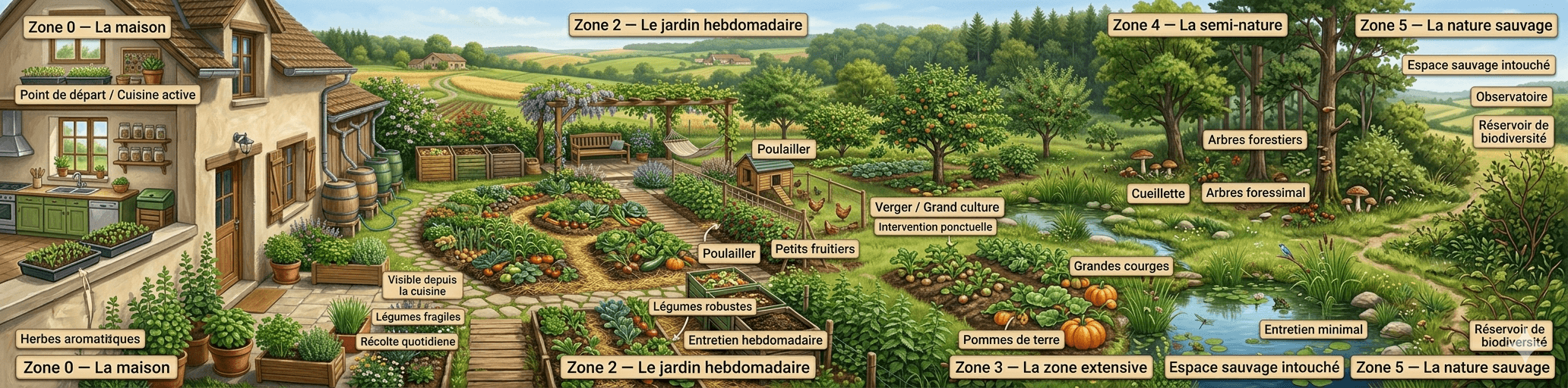 le zonage en permaculture 
