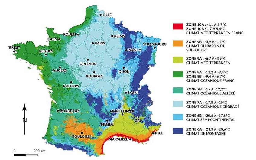 les différents climats de France